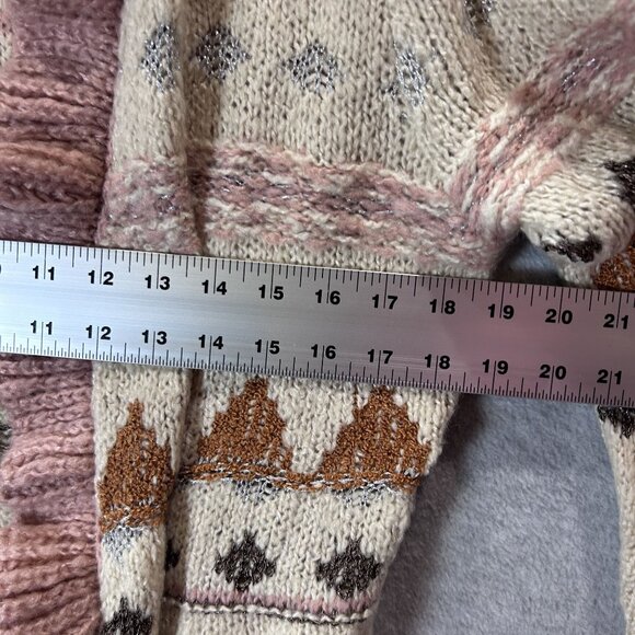 Matilda Jane Womens Jacie Ruffled Knit Cardigan Sweater L Wool Blend Boho Aztec - Picture 6 of 16